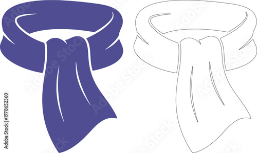Purple scarf and outline scarf accessory clothing