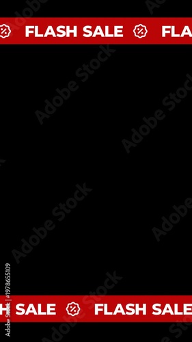 Scrolling Sale Banner Loop with Transparent Background, Animated Promo Ribbon