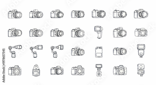 Cameras and photography equipment collection.