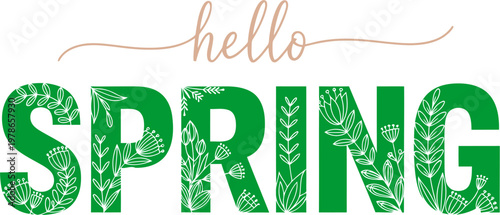 hello spring vector