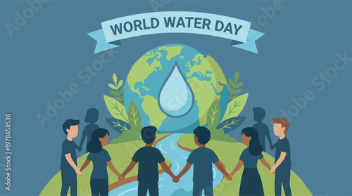 World Water Day: Global community protecting water with earth and drop