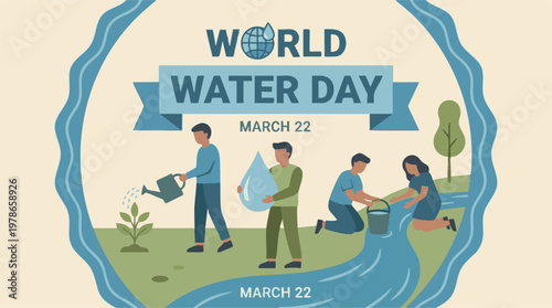 World Water Day: People caring for water and nature, environmental conservation