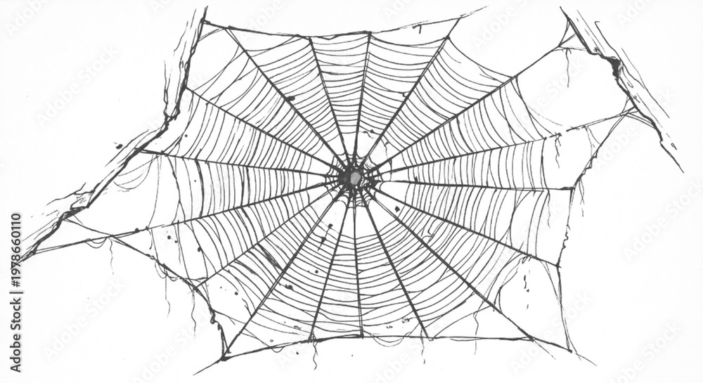 Obraz premium Spider Net Halftone Texture Isolated on Transparent Background