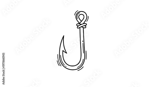 Creative fishhook line art fishing hook vector illustration