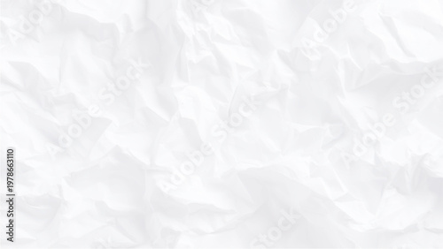 Crumpled white paper texture background with creases and folds