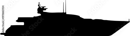 Silhouette of a luxury yacht sailing across the water, representing travel and leisure