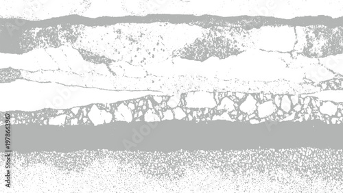 Grey and white textured abstract background with horizontal layers and rough surface