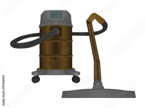 Big vacuum cleaner. vector illustration