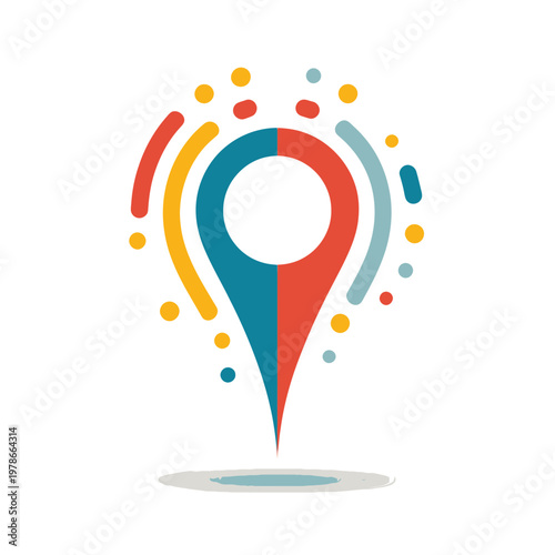 Abstract Colorful Location Pin Icon