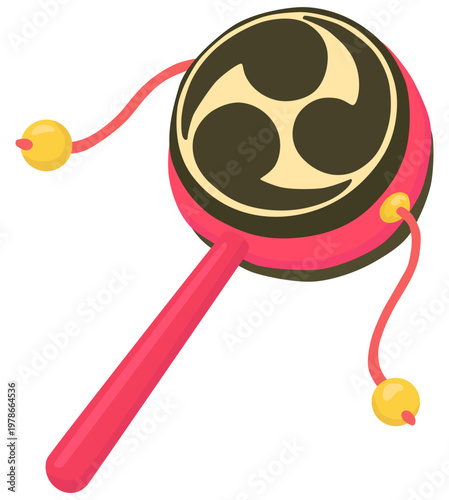 でんでん太鼓のイラスト ベクター素材