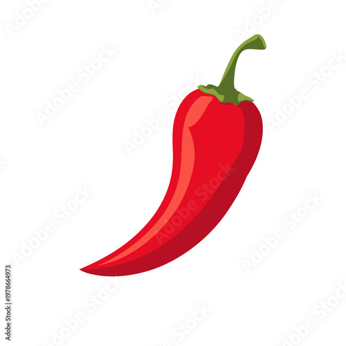 Bright Red Chili Pepper Isolated