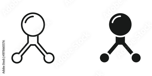 Comparison of filled and unfilled molecular structure diagrams of a simple organic compound