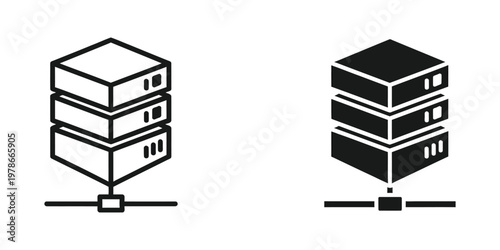 Comparison of a standard server rack and a filled server rack with active components