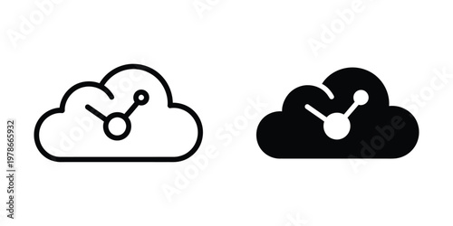 Comparison of cloud storage icons in different styles and color contrasts