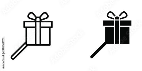 Two gift boxes tied with ribbons and attached to gift tags in contrasting styles