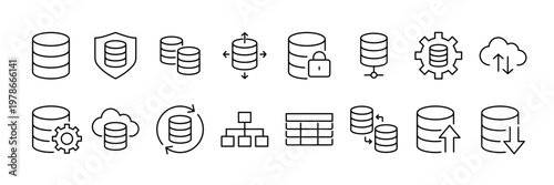 Line database icon. Vector illustration.