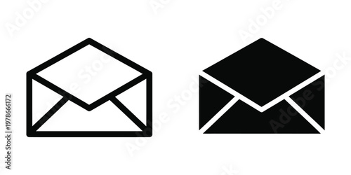 Two contrasting styles of envelope icons with different fill designs