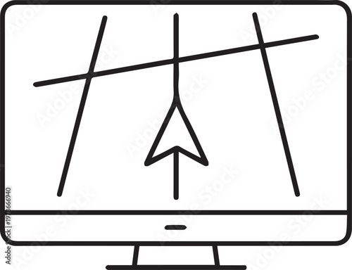 Computer Monitor with Cursor Icon
