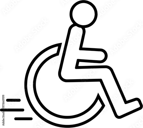 Active Wheelchair Accessibility Symbol Motion Minimal Vector