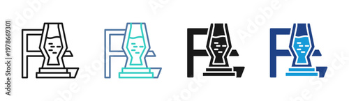 Casting Furnace icon set multiple style collection