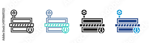 Roller Press icon set multiple style collection