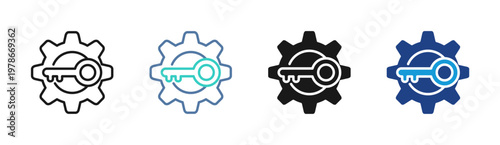 Machine Process  icon set multiple style collection