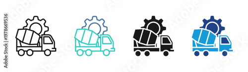Foto Cement Mixer icon set multiple style collection