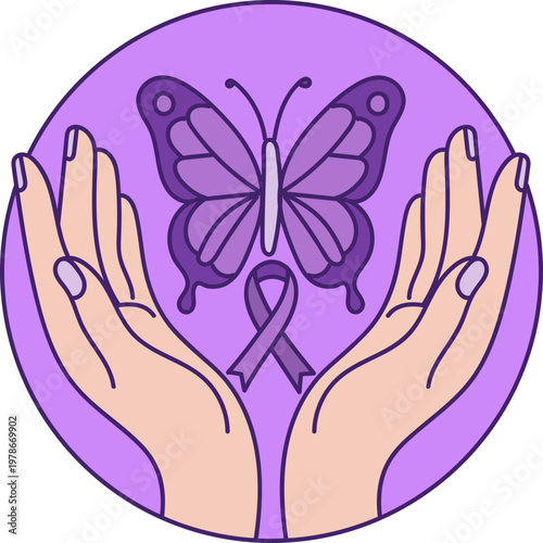 Purple Butterfly Awareness Symbol