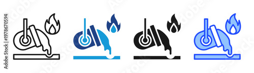 Molten Pour icon set multiple style collection