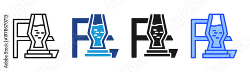 Casting Furnace icon set multiple style collection