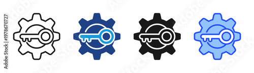 Machine Process  icon set multiple style collection