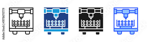 Cnc Table icon set multiple style collection