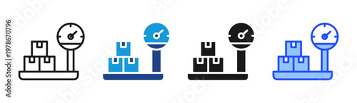 Weighing Goods icon set multiple style collection