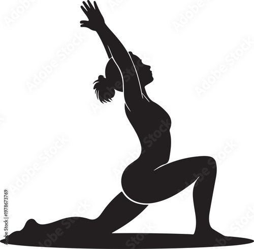 Female doing yoga low lunge pose
