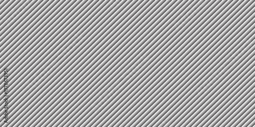 Acrylic satin corrugated glass texture light gray background. Blurred soft ribbed transparent striped door window overlay. Metal silver reeded polycarbonate sheet. Abstract vertical gradient pattern