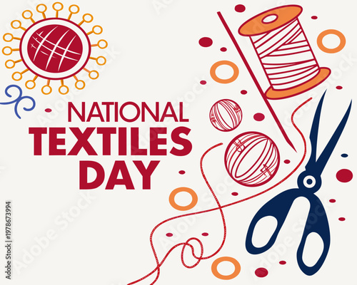 National Textiles Day Vector Illustration, Fabric and Textile Industry Design