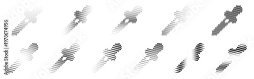 Eyedrop Halftone Icon Collection – Eyedrop Dotted Circles Halftones Geometric Dots Gradient – Dot Spray Gradient Vector Set – Eyedrop Illustration Halftone Gradient