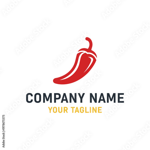 Red Chili Pepper Logo Design for Food Business.