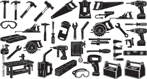 Collection of various tools and equipment for DIY projects