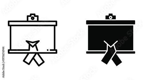 Comparison of traditional and modern chalkboard presentations with projector equipment