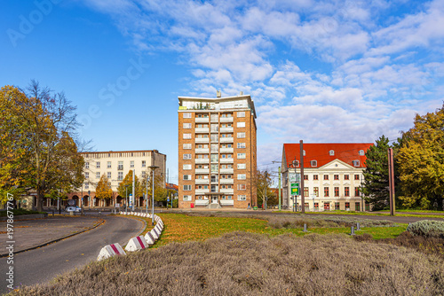 Häuser am Neuen Markt in der Hansestadt Rostock im Herbst