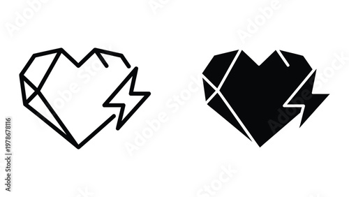 Recycled and broken hearts symbolizing love and environmental consciousness