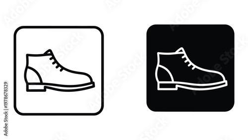 Contrasting icons of formal shoes on different backgrounds