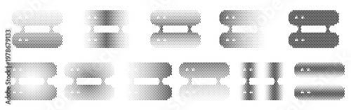 Hdd Rack Halftone Icon Collection – Hdd Rack Dotted Circles Halftones Geometric Dots Gradient – Dot Spray Gradient Vector Set – Hdd Rack Illustration Halftone Gradient