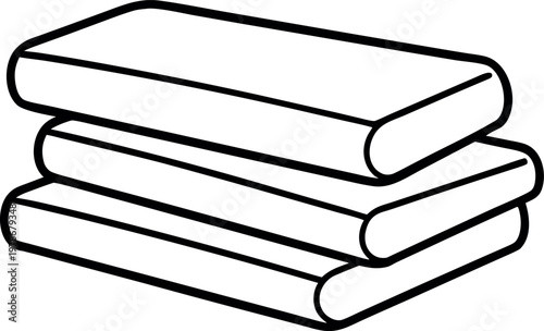stack of books line art vector, stack of books outline
