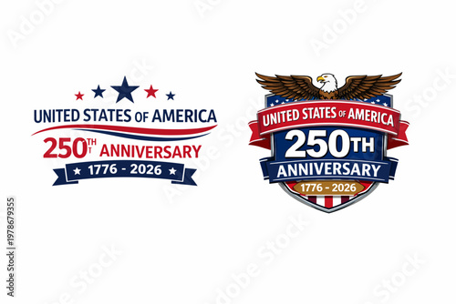 United states of america 250th anniversary commemorative logos 1776 2026