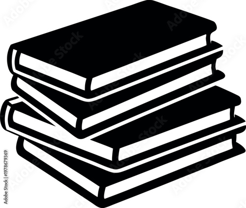 stack of books silhouette vector, stack of books black symbol