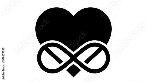 Black Heart Infinity Symbol