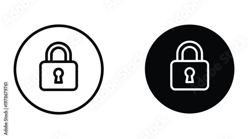 Contrasting lock icons with different background styles for security emphasis