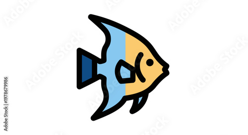 Angelfish Vector Illustration, Minimalist Marine Life Graphic Design for Aquatic and Ocean Theme Projects